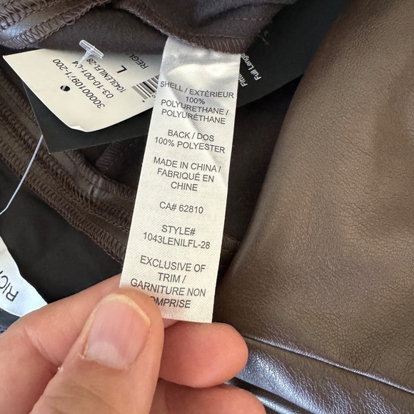 NEW Ricki's LENI Legging Women's Brown Faux Leather Pants‎ Size Large High Waist - Picture 6 of 12